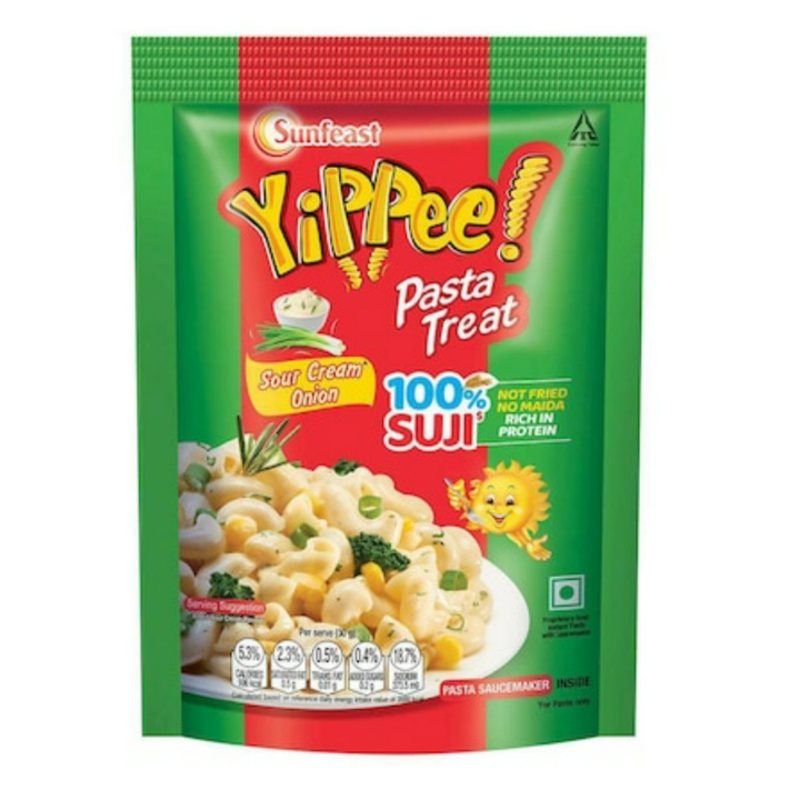 Sunfeast YiPPee! 100% Suji Sour Cream Onion Treat Pasta (65 g)