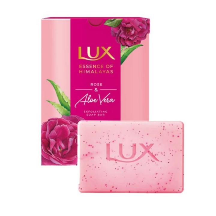 LUX Essence of Himalayas Set of 5 Rose & Aloe Vera Exfoliating Soap Bar - 125g each