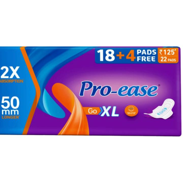 Pro Ease Go XL Sanitary Pads: 18 Unit