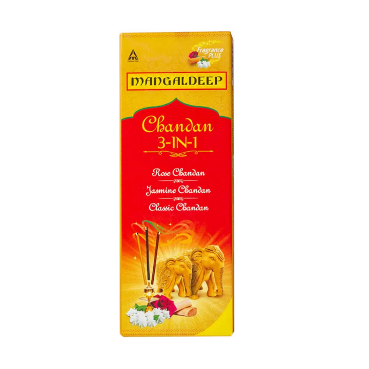 MANGALDEEP 3in1 Agarbatti-Experience The Soothing fragrances of Classic ,Rose, Jasmine (150, Set of 1)
