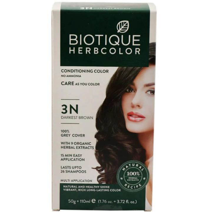 Biotique Herb Colour 3N Darkest Brown (50g + 110ml)