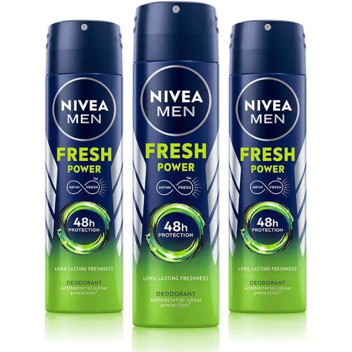 NIVEA Fresh Power Deo Spray (Pack of 3) 3x150ml