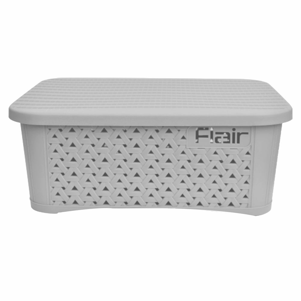 Flair Utility Multipurpose Basket With Lid (Medium) - Grey - 1 U