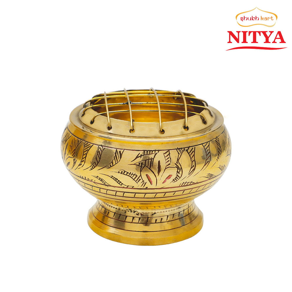 Shubhkart Nitya Brass Dhoop Burner - 84 gms - 1 U