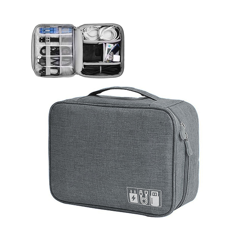Cortina Mobile Accessories Organiser Bag - Grey & White