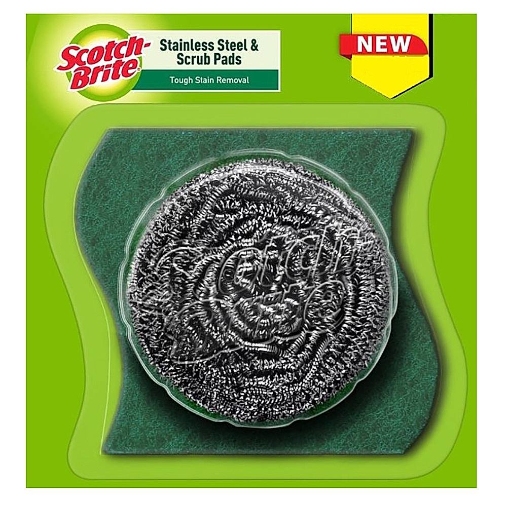 Scotch Brite Stainless Steel Scrubber + Scrub Pad Combo - 1 U