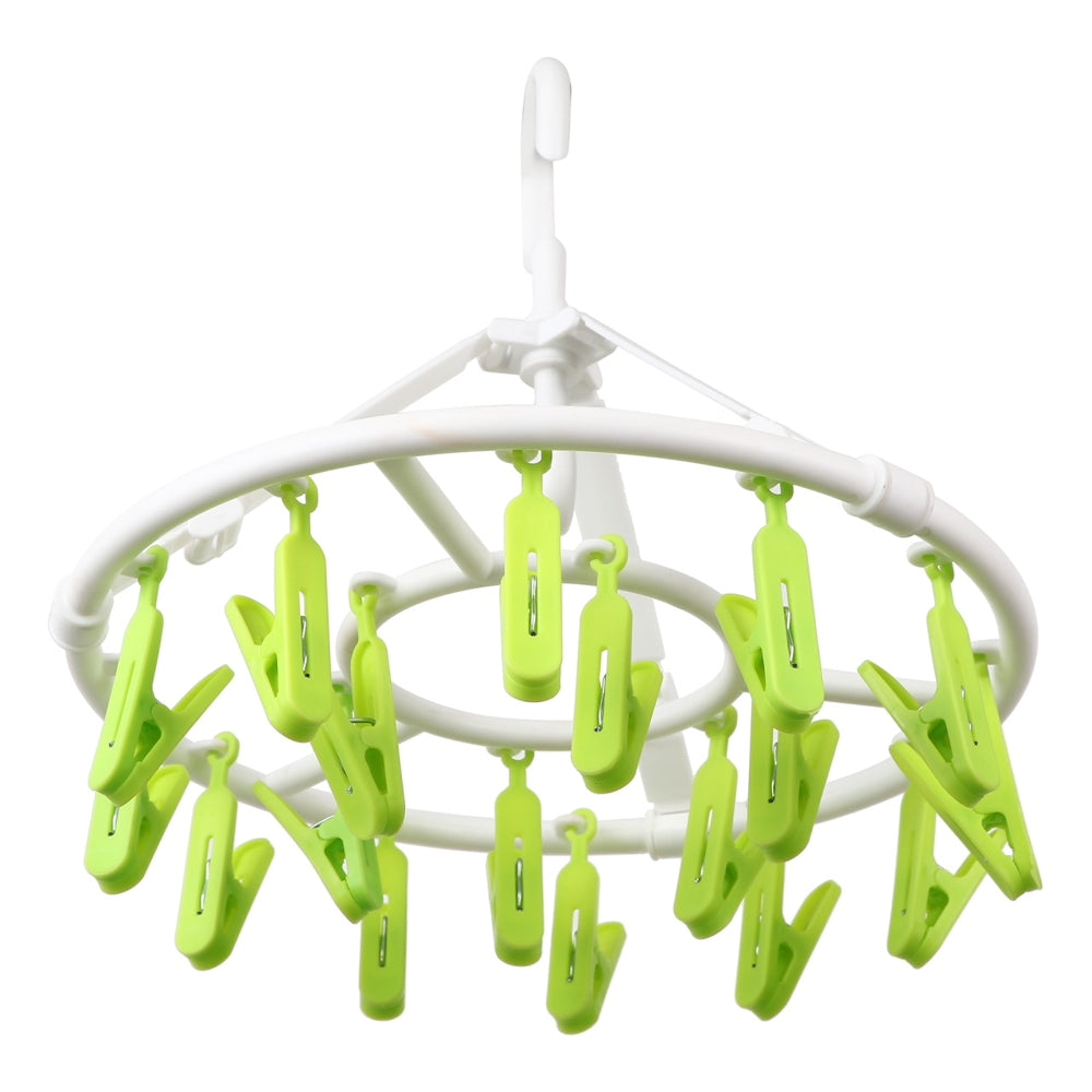 Happy Family Round Easy Dry (18 Hanger) - White & Green - 1 U