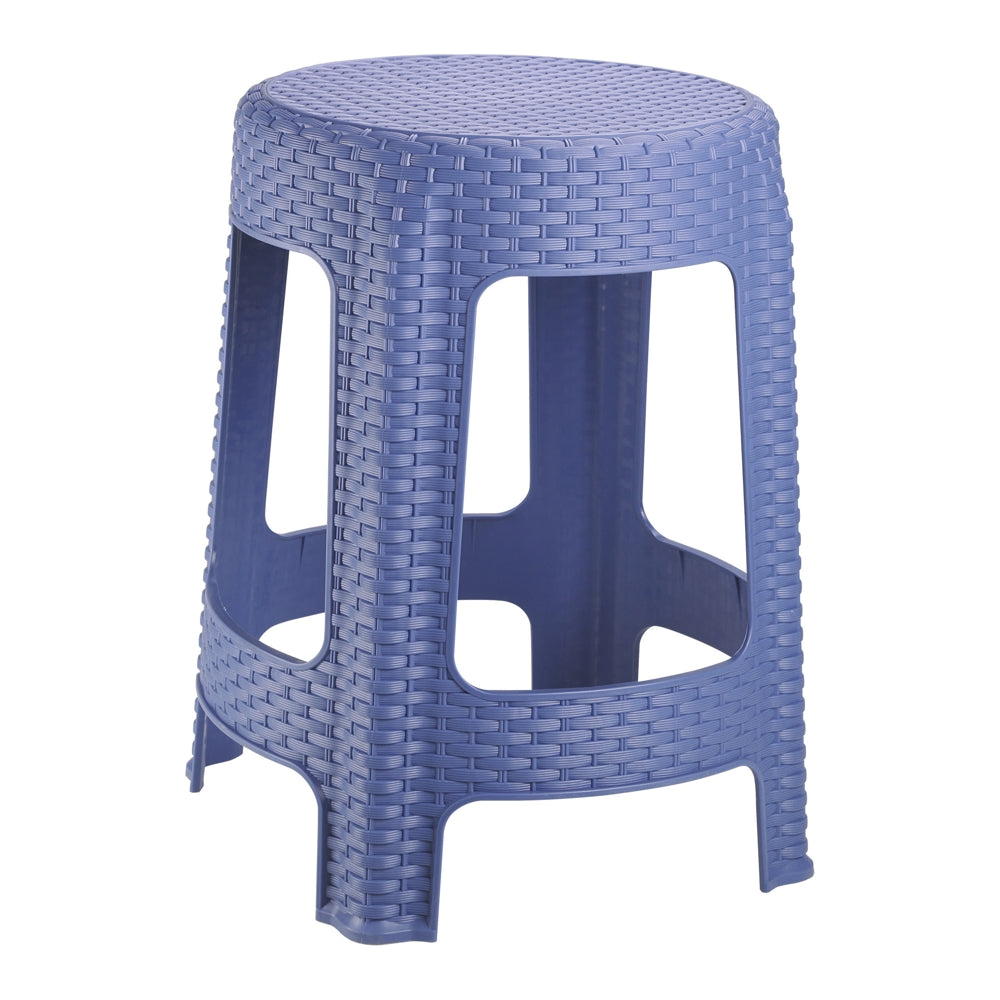 Joyo Cane Round Stool - Pleasant Blue - 1 U
