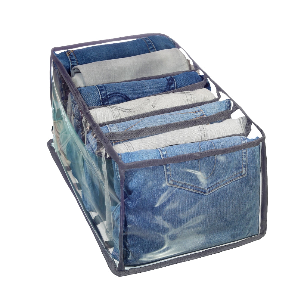 Ecosac Jeans & Trousers PVC Organiser (Grey Piping) - 37x20x28 cm - 1 U