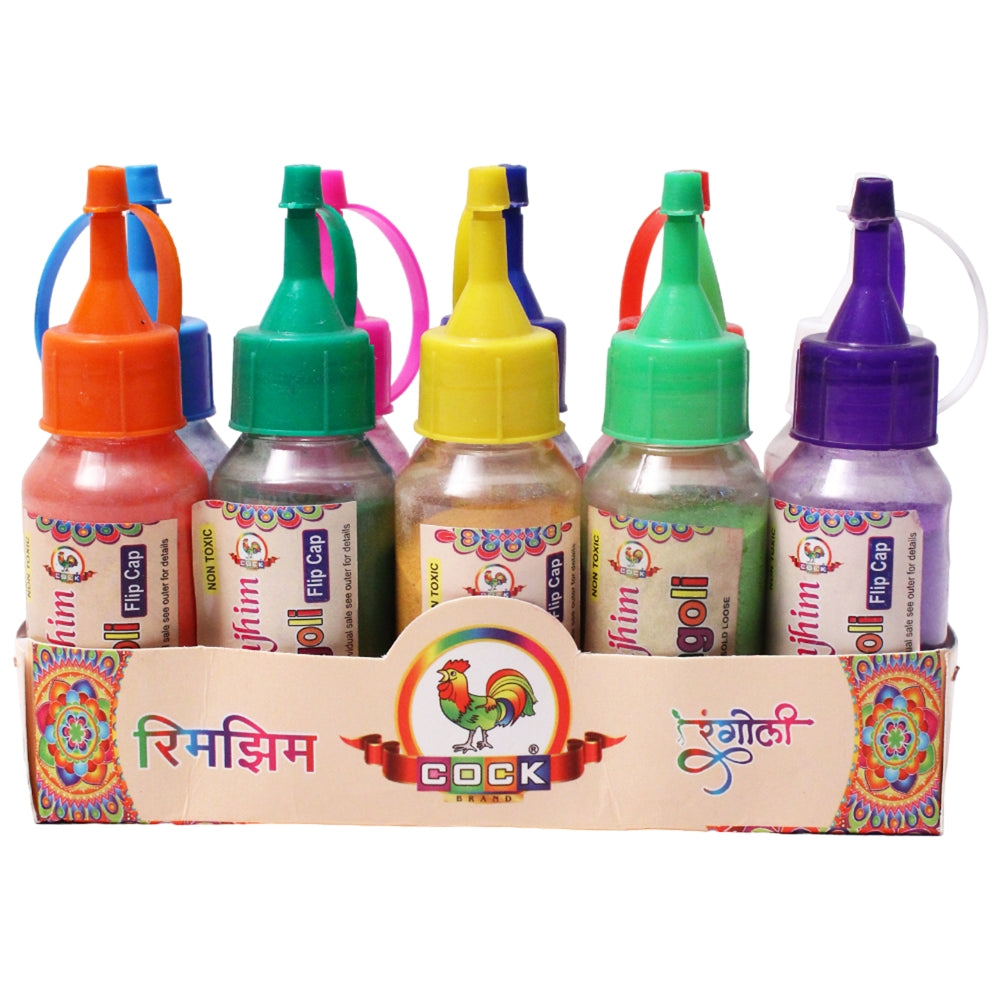 Cock Brand Rimjhim Rangoli Flip Cap (80 g) - 10 U