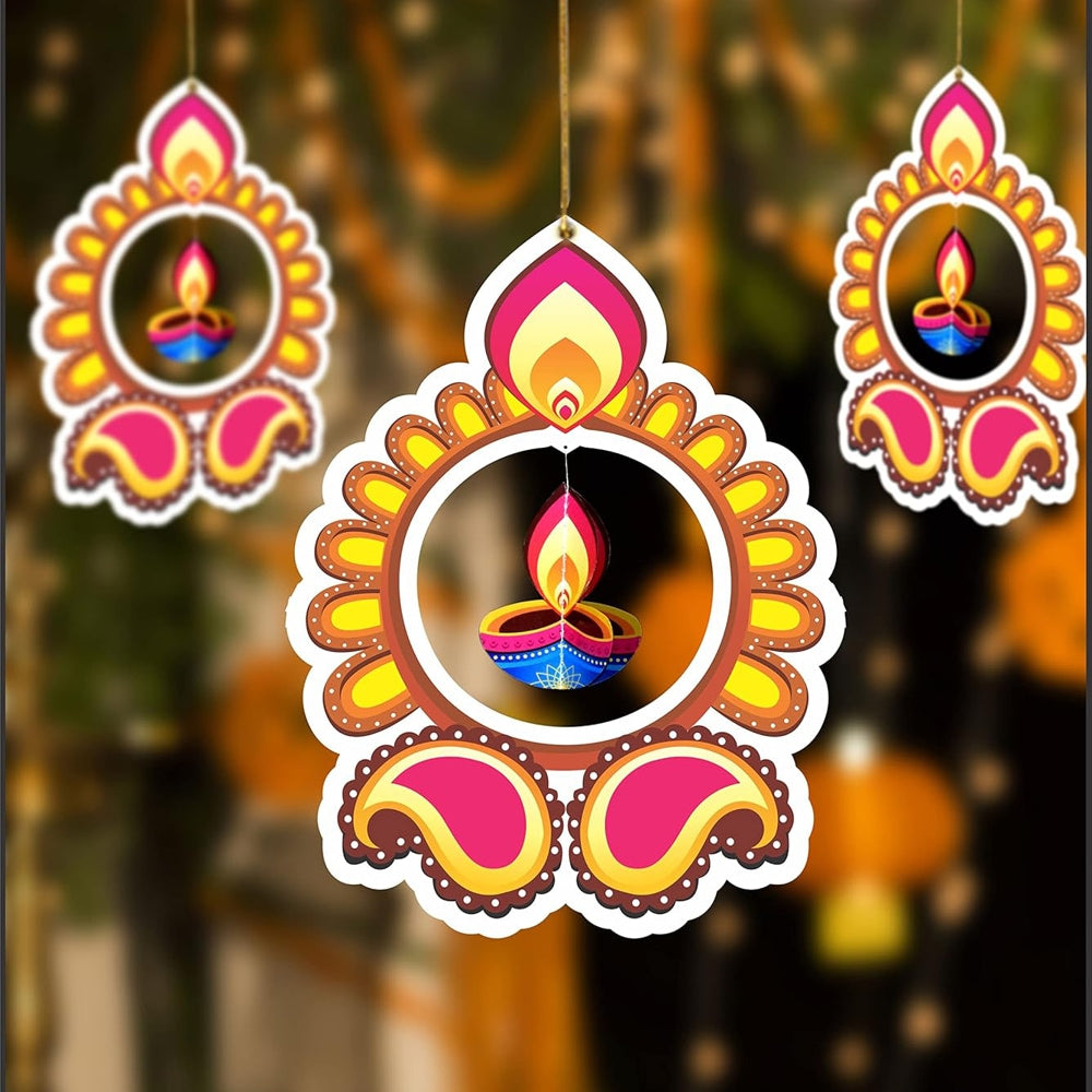 JB Homes Rangoli Deepak Paper Hanging (HG 3112) - 5 Pieces - 1 U