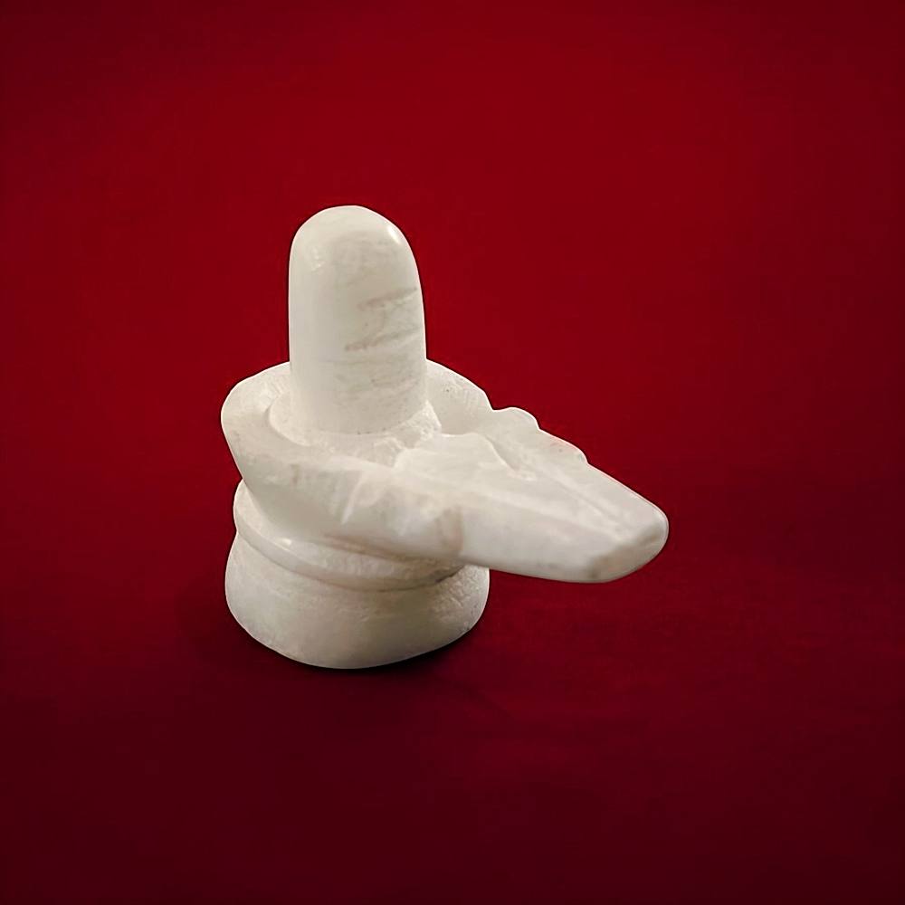 House Of Festivals White Marble Shivling - 1 U