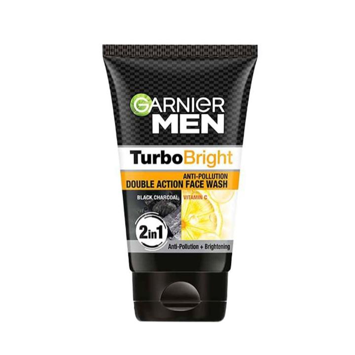 Garnier Men Turbo Bright Double Action Face Wash : 100 gms