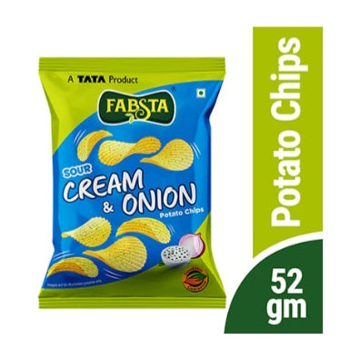 Fabsta Sour Cream N Onion Potato Chips - 52 Gm