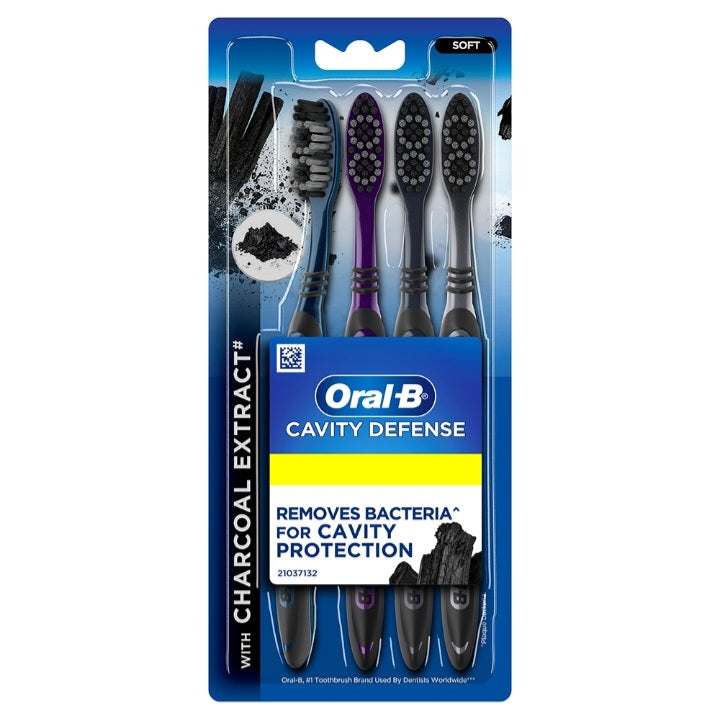 Oral-B Cavity Defence Charcoal Soft Toothbrush : 4 Units