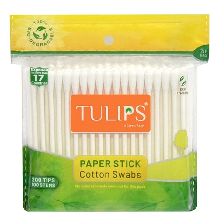 Tulips Cotton Buds - Zipper Bag : 100 Sticks