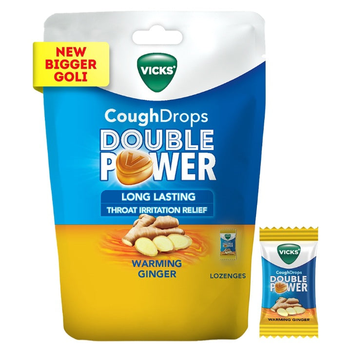 Vicks Cough Drops Double Power Warming Ginger : 25 Units