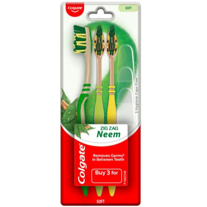 Colgate Zig Zag Neem Deep Cleaning (Soft) Toothbrush 3 pcs
