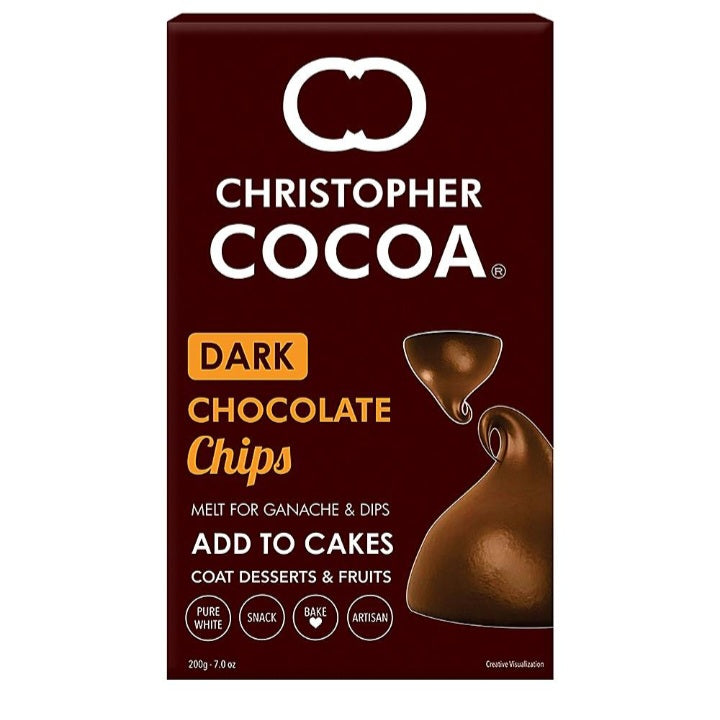 Christopher Cocoa Dark Chocolate Chips : 200 gms