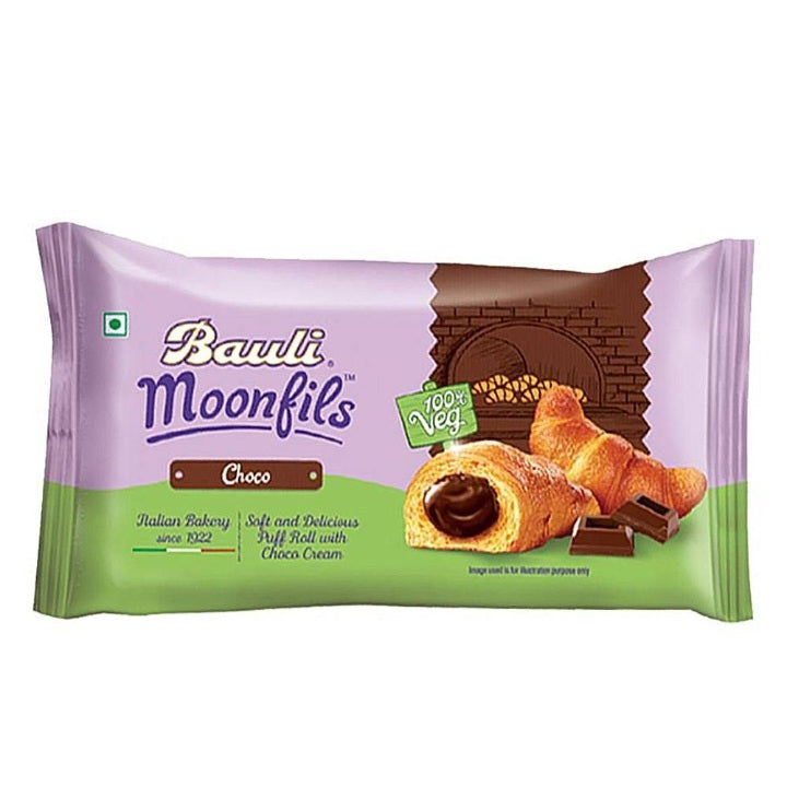 Bauli Moonfils Veg Choco Puff Roll : 45 gms