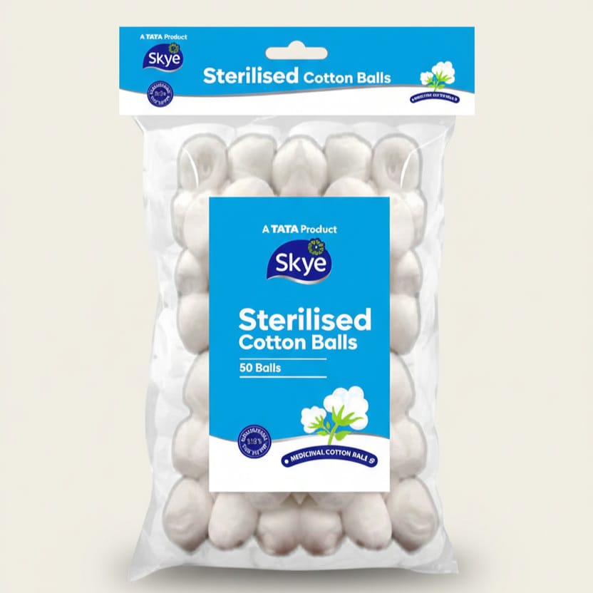 TATA Skye Sterilised Cotton Balls 50 Pcs