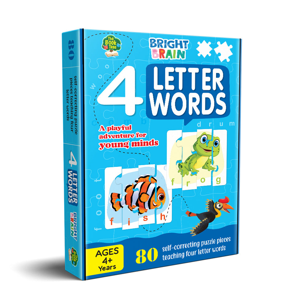 Bright Brain 4 Letter Word Puzzles | Majestic | Children's Activity | Early Learning - 1 Unit