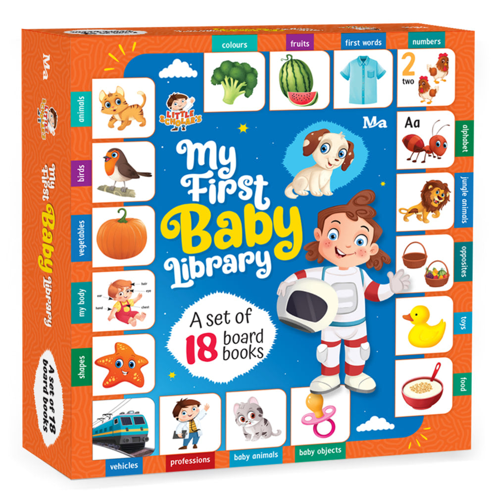My First Baby Library - Box Set of 18 Board Books | Majestic | Early Learning Book - 1 Unit