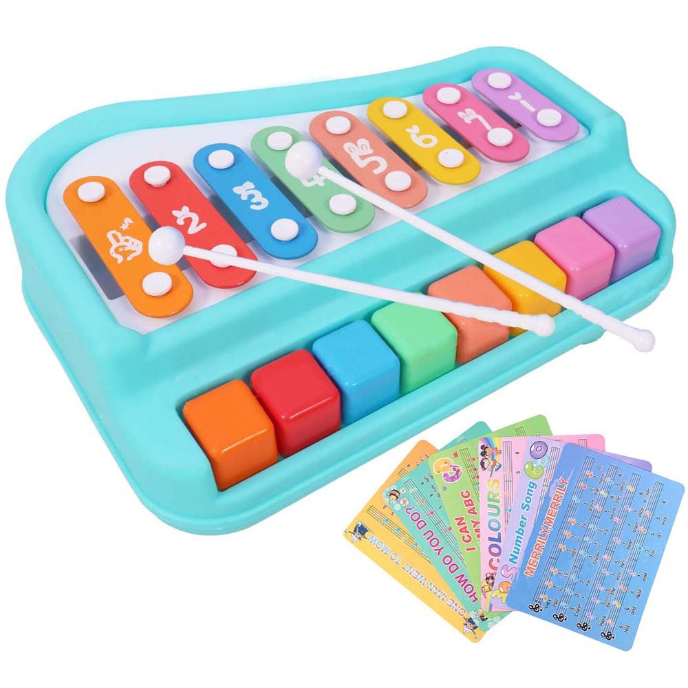 Toyshine 2 in 1 Baby Piano Xylophone Toy for Toddlers - Multicolour - 1 U