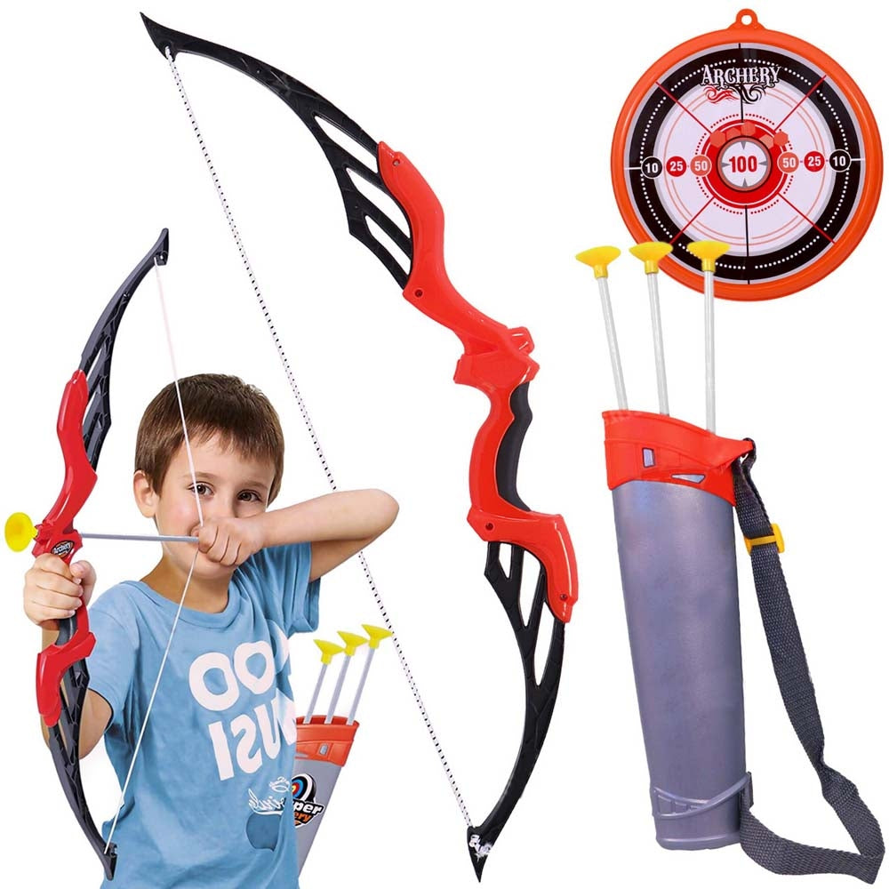 Toyshine Plastic Archery Bow and Arrows For Kids - Red - 1 U