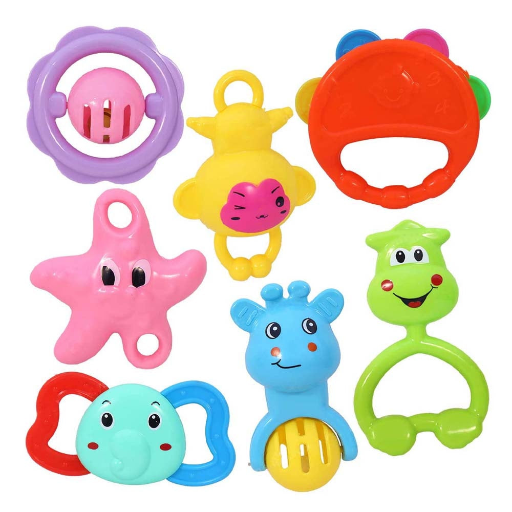 Toyshine Rattle Set With Teathers For Newborn Babies - Multicolour - 1 U