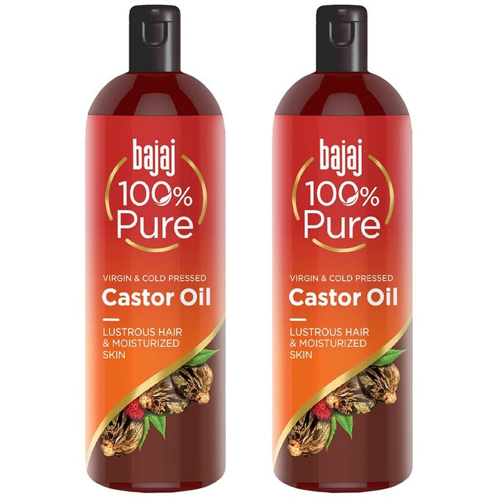 BAJAJ CONSUMER CARE Set of 2 100% Pure Virgin & Cold Pressed Castor Hair Oil - 200ml Each