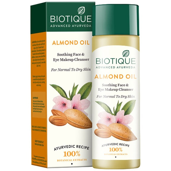 Biotique Bio Almond Oil Soothing Face & Eye Sustainable Makeup Cleanser 120 ml