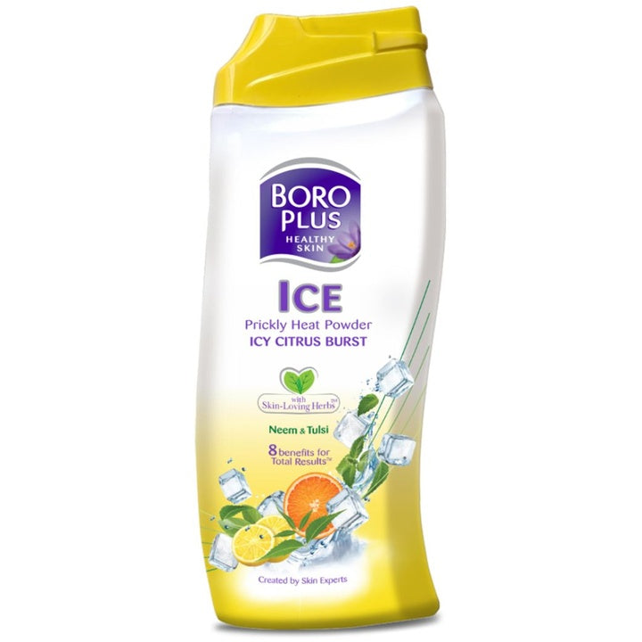 BOROPLUS Icy Citrus Burst Ice Prickly Heat Powder with Neem & Tulsi - 400 g