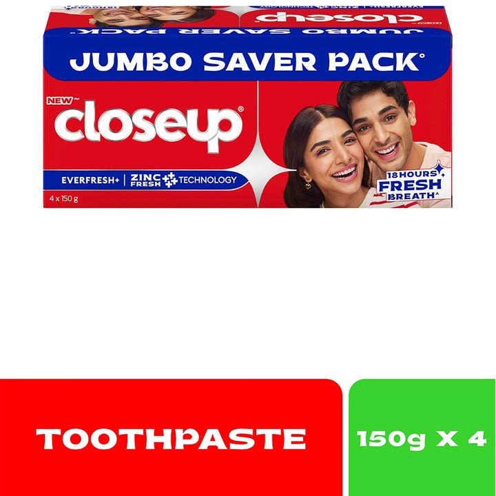 Closeup Set Of 4 Everfresh+ Red Hot Triple Fresh Formula Anti-Germ Toothpaste - 150g Each