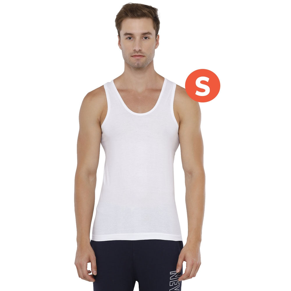 Rupa Jon Round Neck Men's Vest - White - Size S