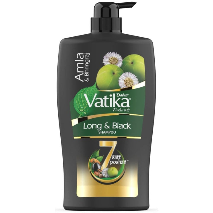 Dabur Vatika Amla & Bhringraj Long & Black Shampoo For Shiny, Long & Black Hair - 1L