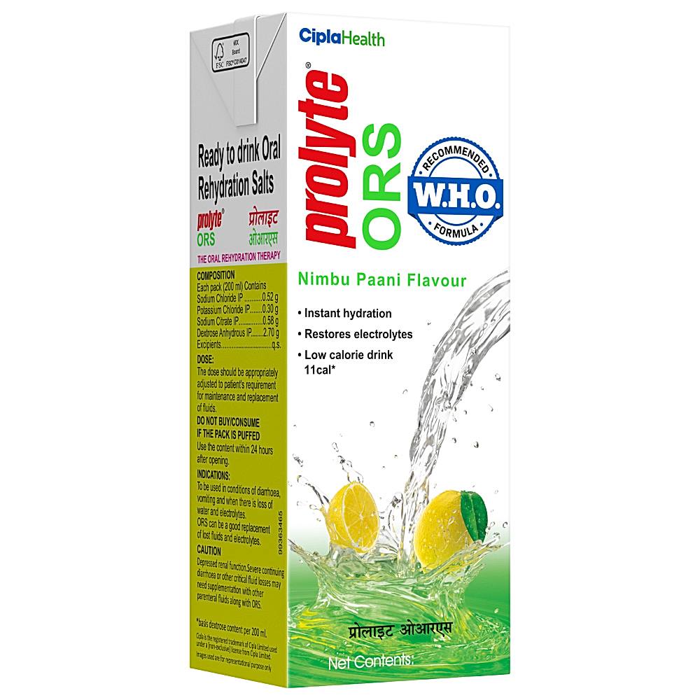 Cipla Prolyte ORS Nimbu Paani - 200 ml