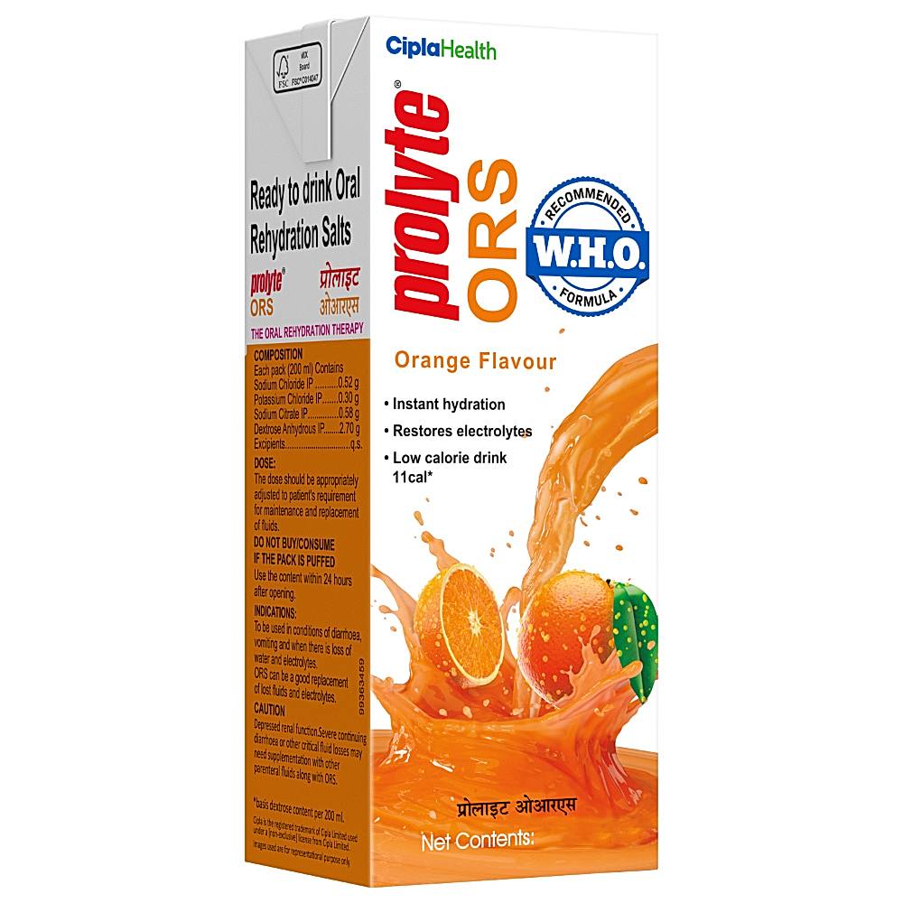 Cipla Prolyte ORS - Orange Flavour - 200 ml