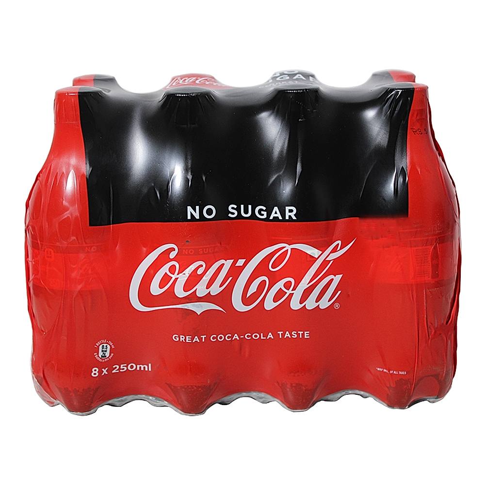 Coca-Cola No Sugar Bottle - 8 x 250 ml