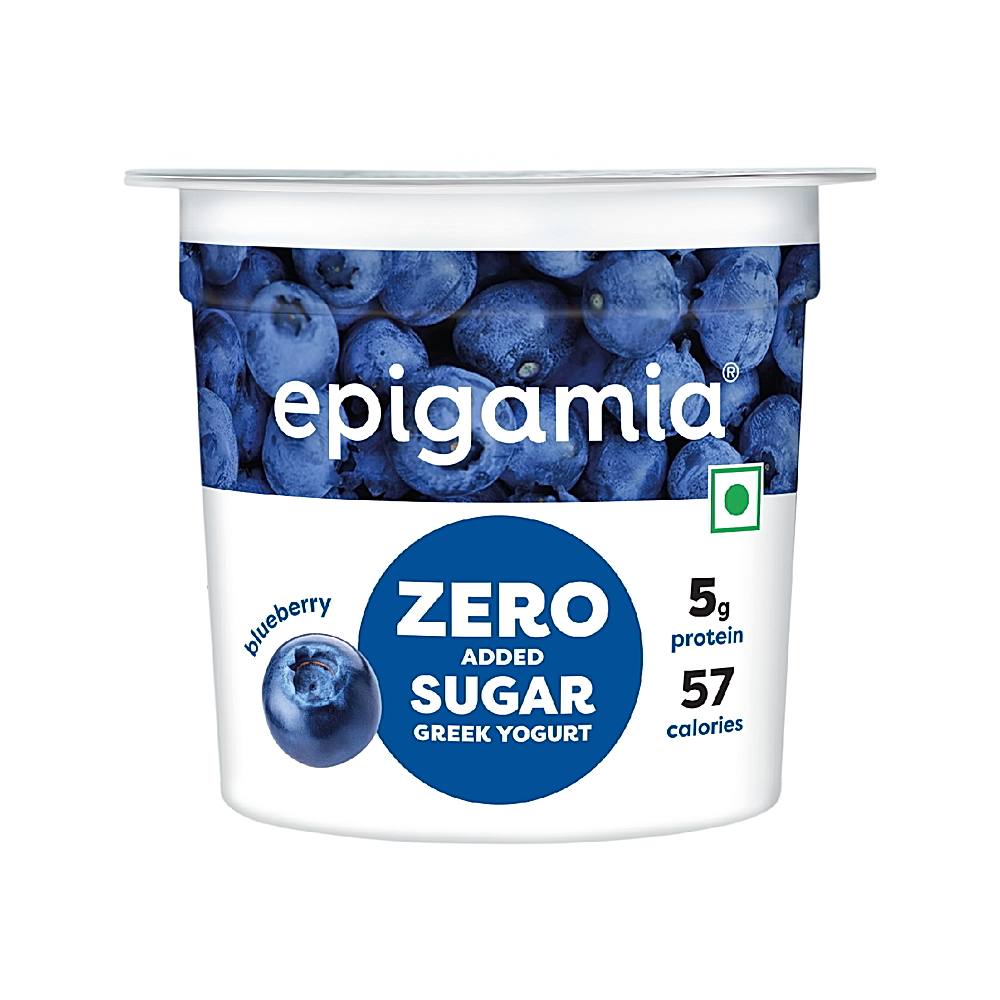 Epigamia Blueberry Zero Added Sugar Greek Yogurt - 85 g