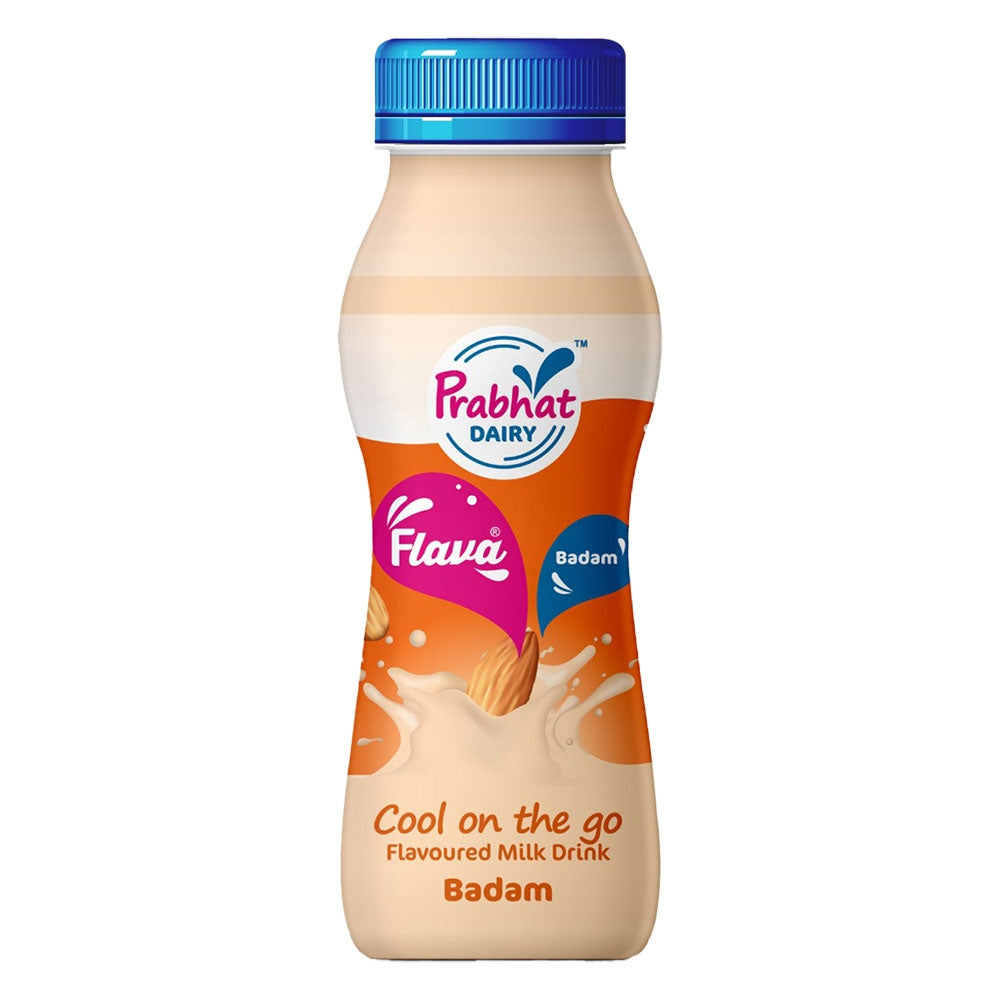 Prabhat Badam Flavoured Milk Bottle - 180 ml