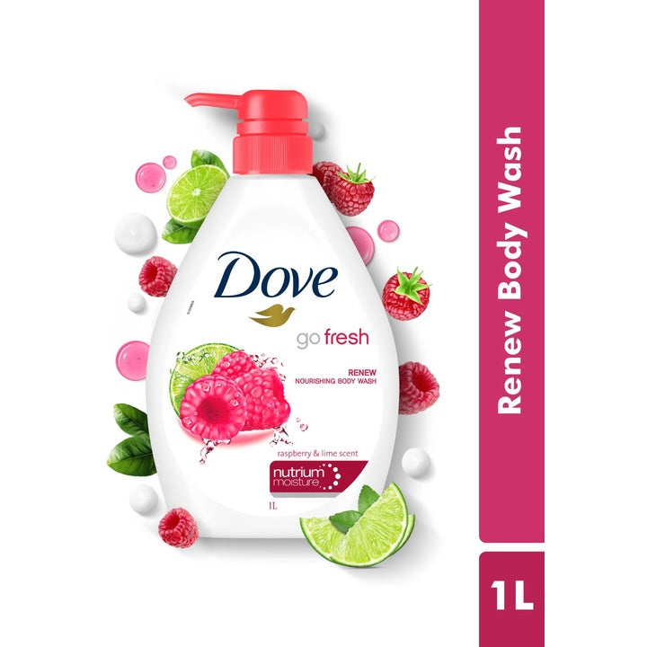 Dove Go Fresh Renew Nourishing Body Wash with Raspberry & Lime - 1L