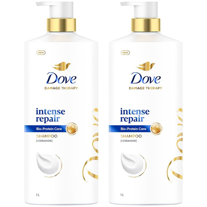 Dove Set of 2 Intense Repair Bio-Protein Shampoo for Damage Resistance - 1 l Each