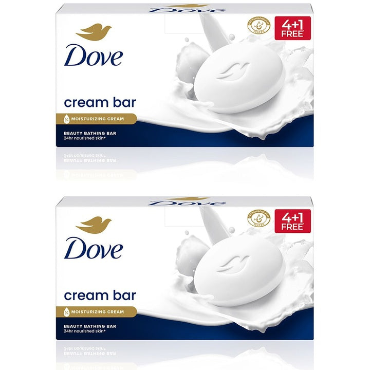 Dove Set of 10 Cream Beauty Bathing Bar With Nutrient Serum for 24Hr - 125g each