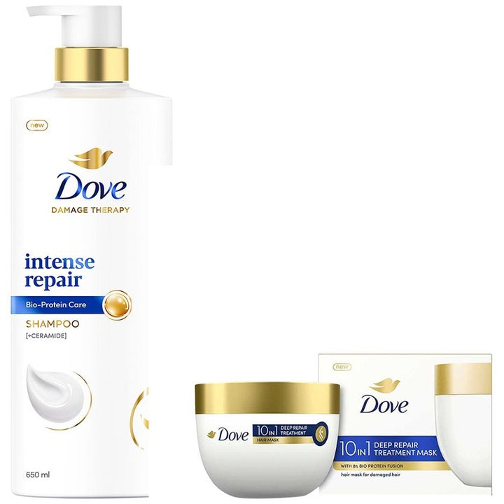 Dove Set of Intense Repair Conditioner 175ml + Shampoo 650ml + Deep Repair Hair Mask 120ml
