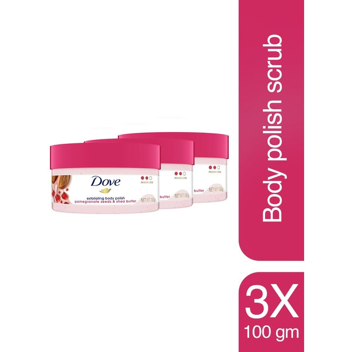 Dove Set of 3 Exfoliating Body Polish with Pomegranate Seeds & Shea Butter - 100 g each