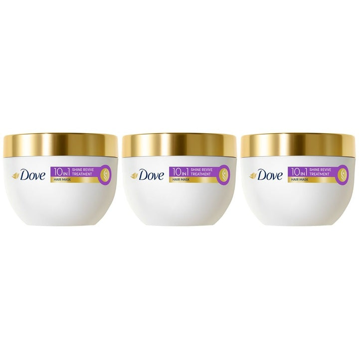 Dove Set of 3 Shine Revive Treatment 10-in-1 Hair Mask with Vitamin B6 & E - 300 ml each