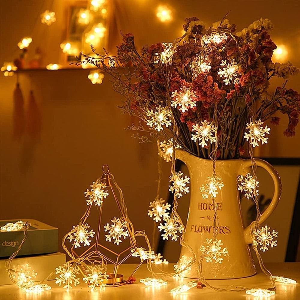 DesiDiya 16 Snowflakes LED Light (Warm White) - 1 Unit