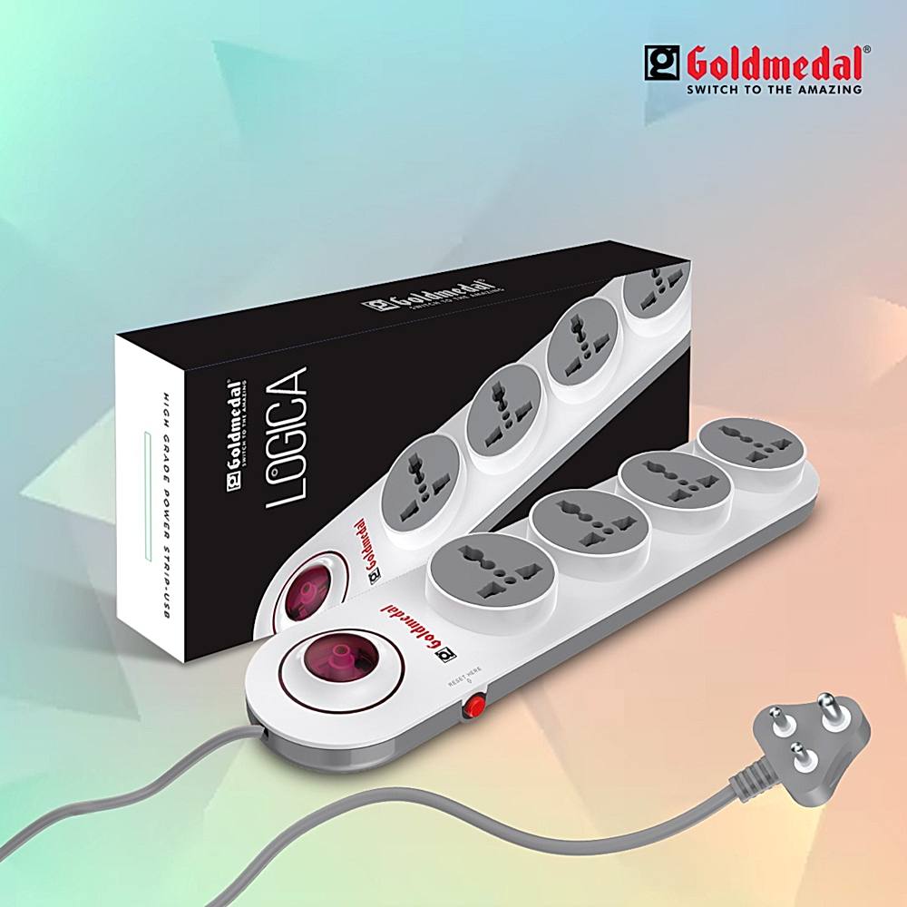 Goldmedal Logica 4x1 Spike Guard (2 Meter Cable) - White - 1 U