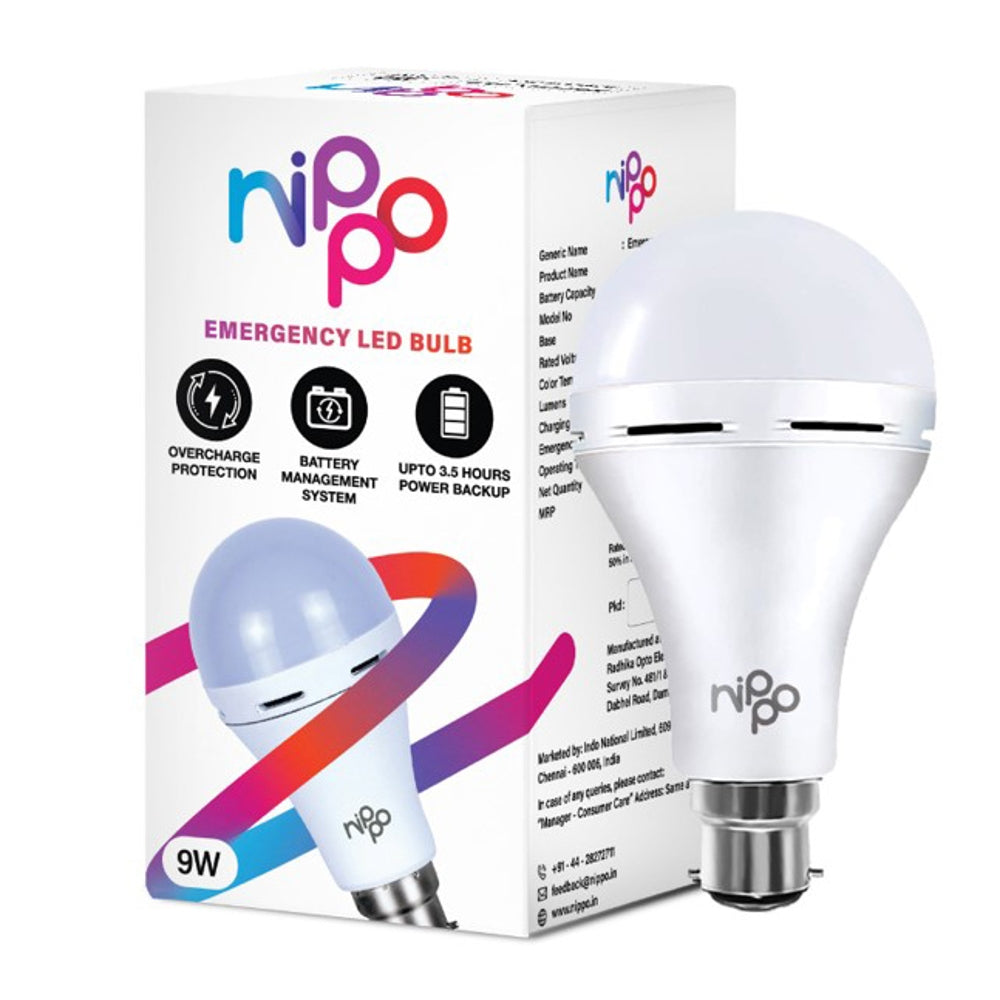 Nippo Rechargeable Emergency LED Bulb (9W ) - 9 W